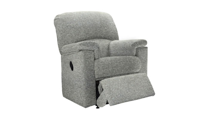 G Plan Chloe Small Power Relciner Armchair in Graphene Dusk Fabric